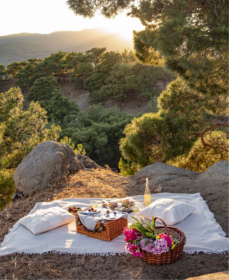 İda Blue’da Hoca Kayası’nda gün batımı pikniği ile Kazdağları’nın panoramik manzarasında romantik ve huzurlu bir deneyim yaşayın.